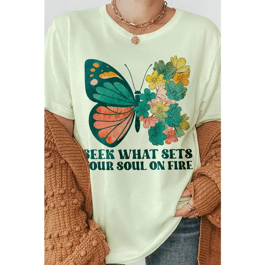 Seek What Sets Your Soul on Fire Graphic Tee Citron Graphic Tee