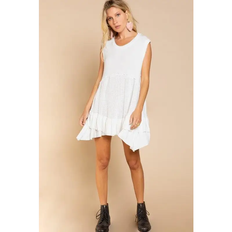 Sleeveless Ruffle Hem Dress Dress