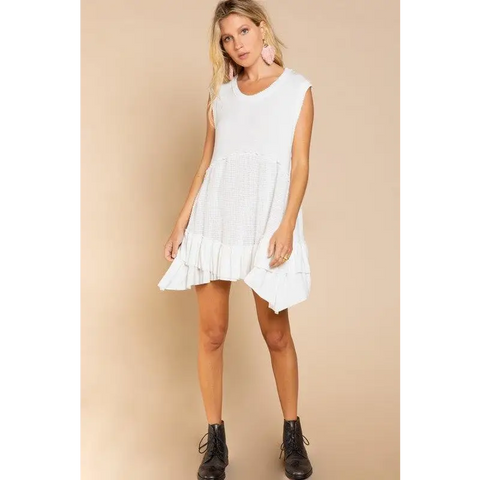 Sleeveless Ruffle Hem Dress Dress