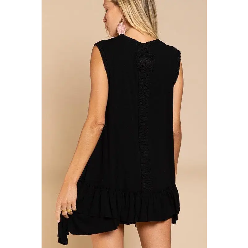 Sleeveless Ruffle Hem Dress Dress