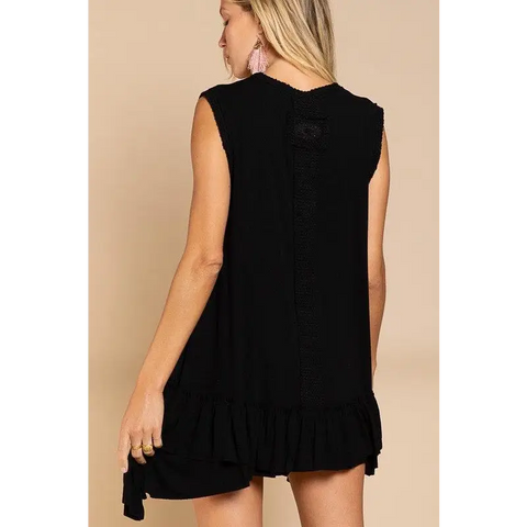 Sleeveless Ruffle Hem Dress Dress