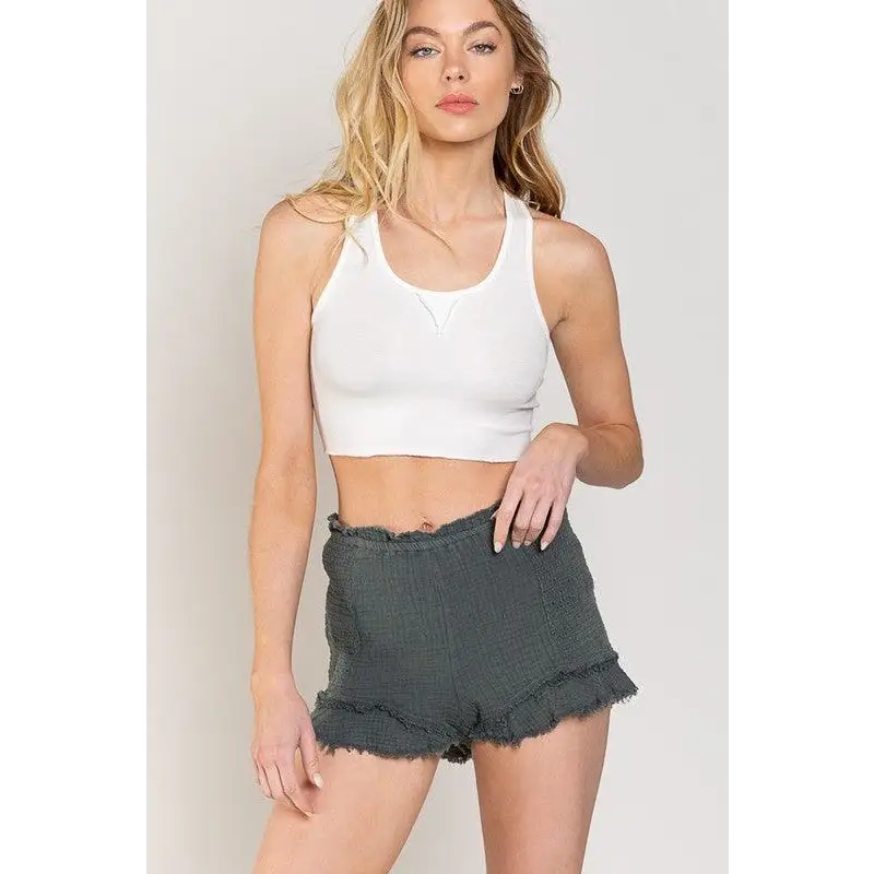 Smoked Ruffle Shorts Shorts