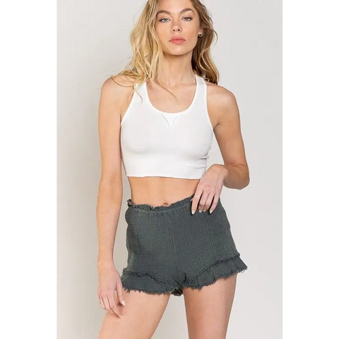 Smoked Ruffle Shorts Shorts