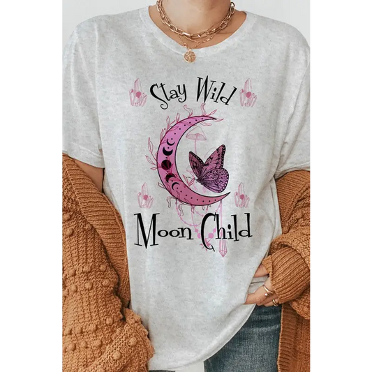 Stay Wild Moon Child Graphic Tee Ash Graphic Tee