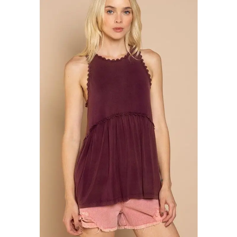 Sweet and Simple Babydoll Knit Tank Top Top