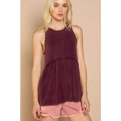 Sweet and Simple Babydoll Knit Tank Top Top