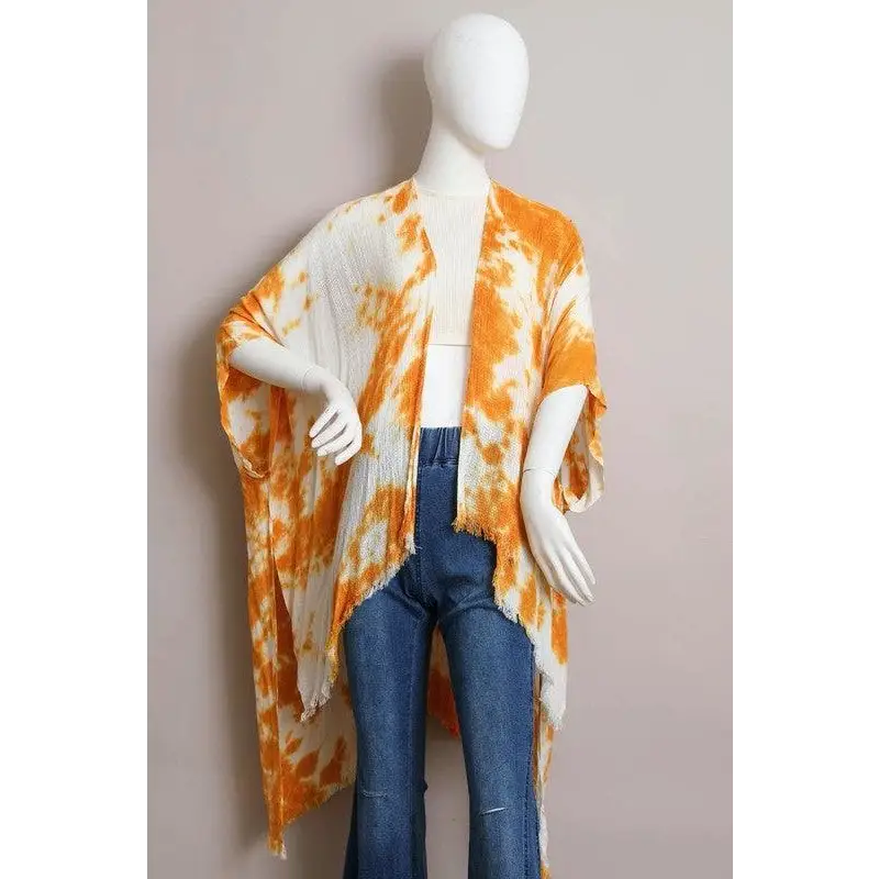 Tie Dye Kimono Mustard One Size