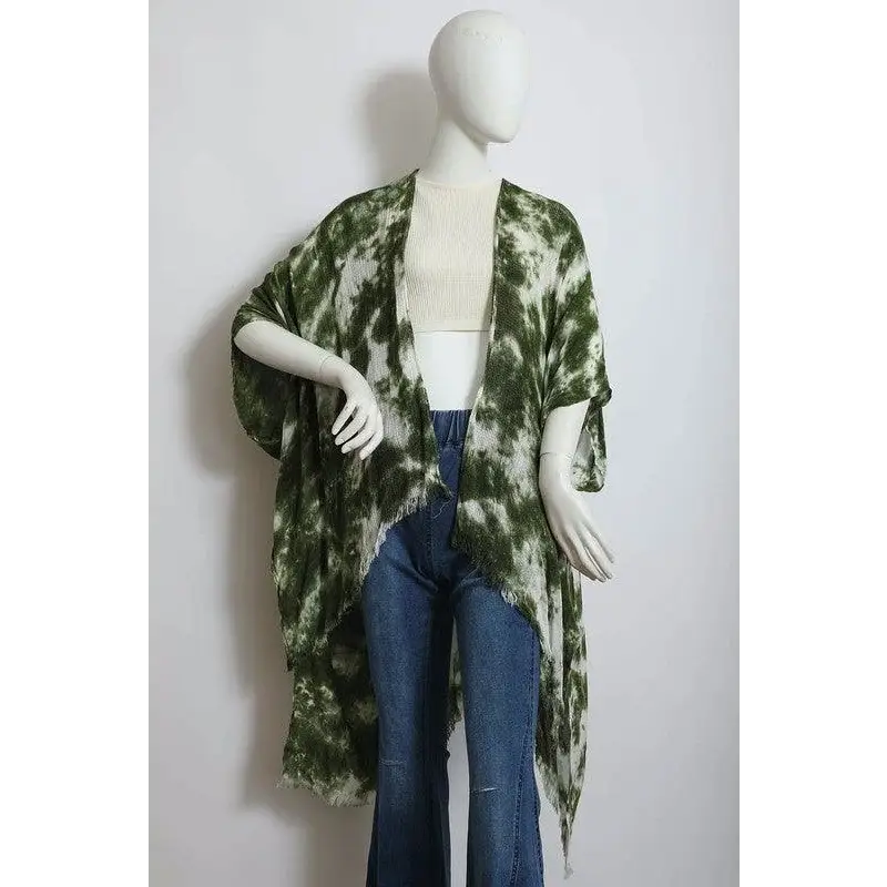 Tie Dye Kimono Olive One Size