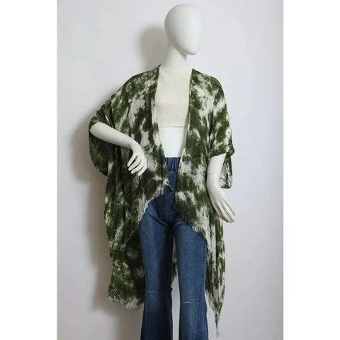 Tie Dye Kimono Olive One Size