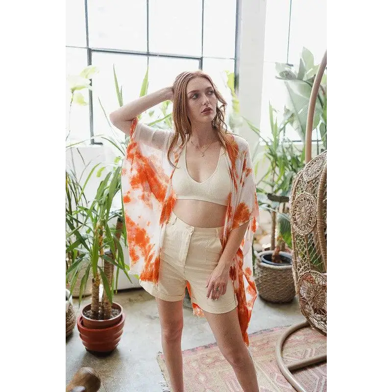 Tie Dye Kimono Rust One Size