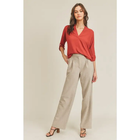 V Neck Top MARSALA Top