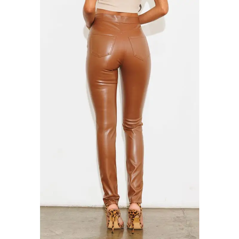 Vegan Leather Skinny Pants Pants