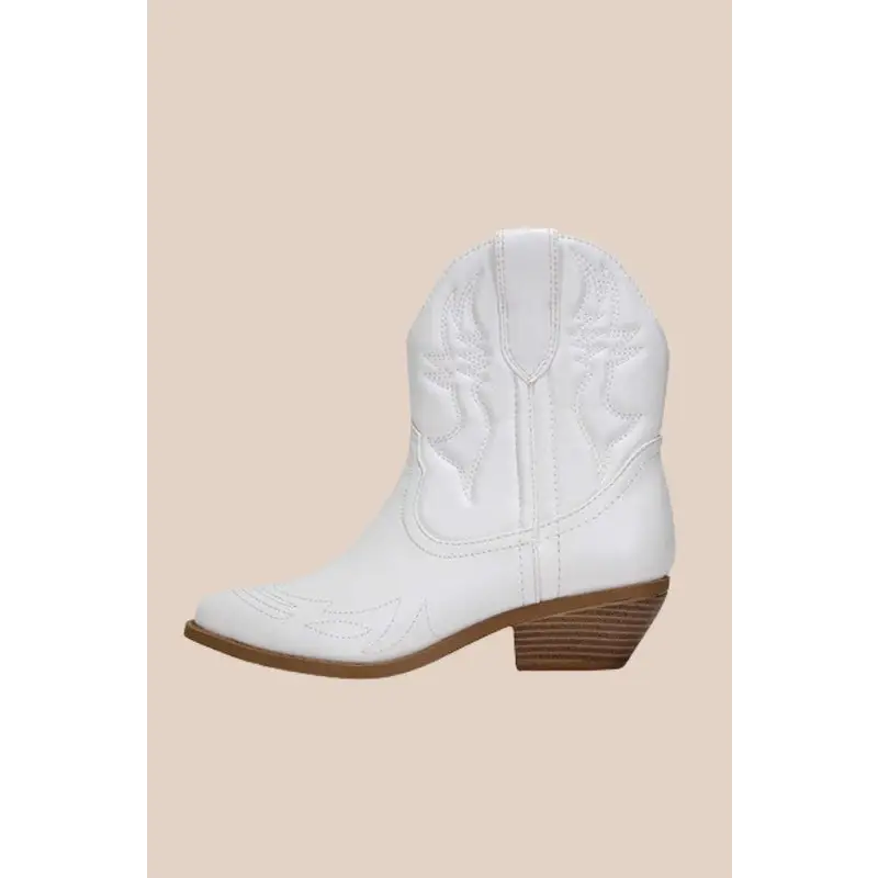 Western Booties WHITE Boots