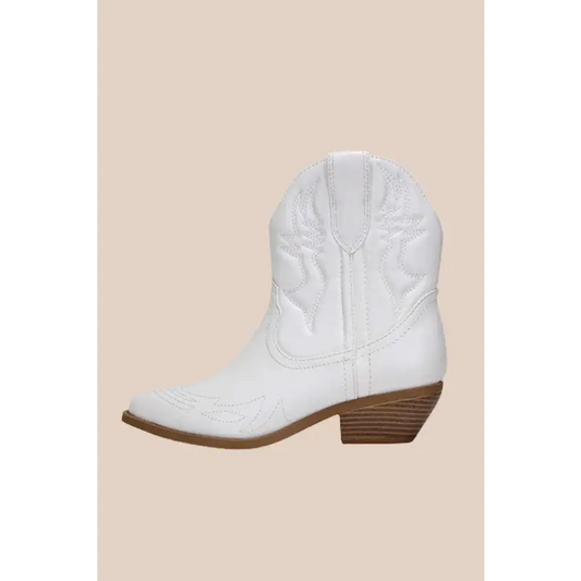 Western Booties WHITE Boots