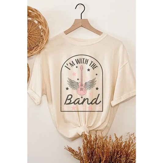 With the Band Oversized Graphic Tee Cream Graphic Tee