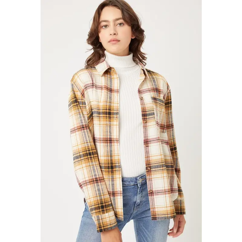 Women's Flannel Top SAFFRON Shirt