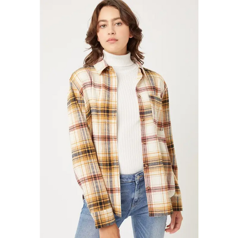 Women's Flannel Top SAFFRON Shirt