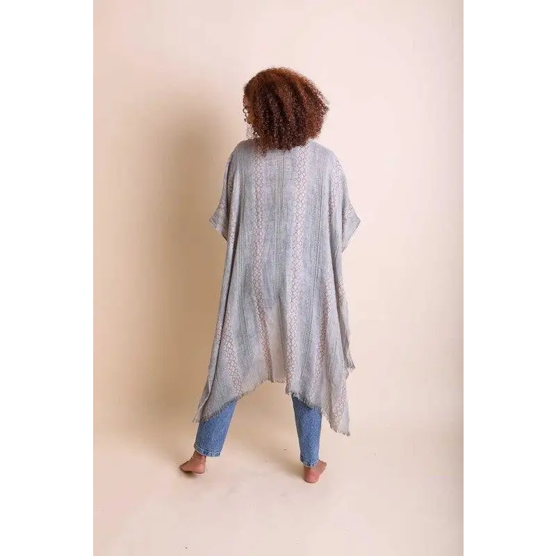 Woven Long Line Tribal Kimono