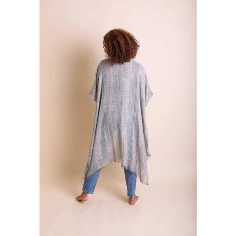 Woven Long Line Tribal Kimono