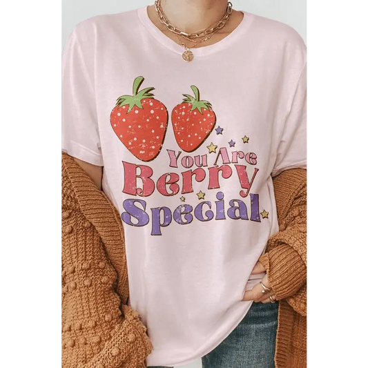 You Are Berry Special Retro Graphic Tee Soft Pink Graphic Tee